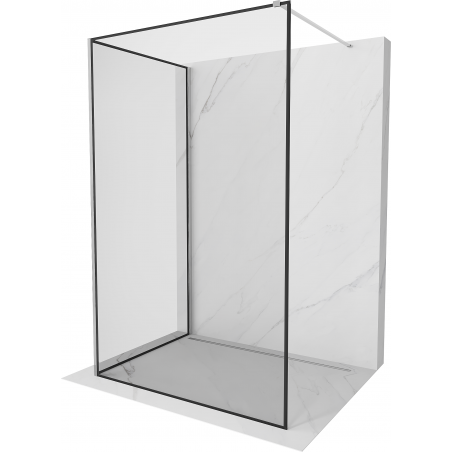 Mexen Kioto Zidna paravana Walk-in 100 x 100 cm, crni okvir, krom - 800-100-212-01-70-100
