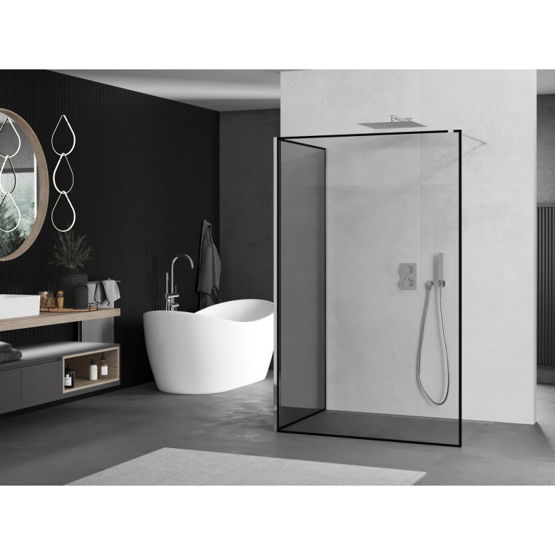 Mexen Kioto dušisein Walk-in 110 x 110 cm, must raam, kroom - 800-110-212-01-70-110