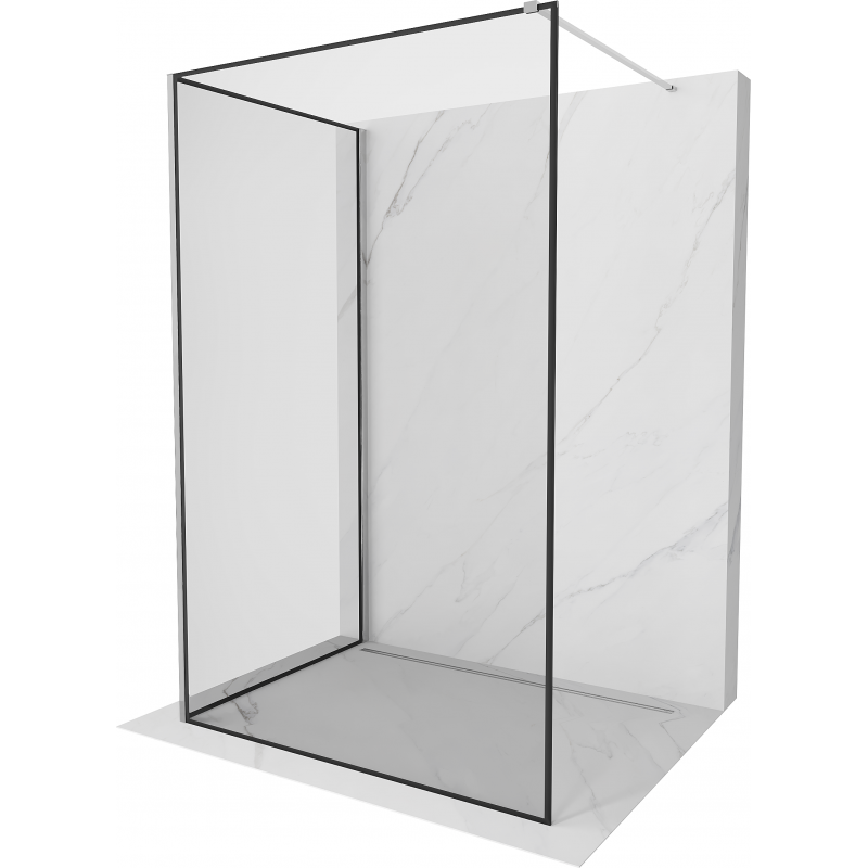 Mexen Kioto douchewand Walk-in 140 x 120 cm, zwart frame, chroom - 800-140-212-01-70-120