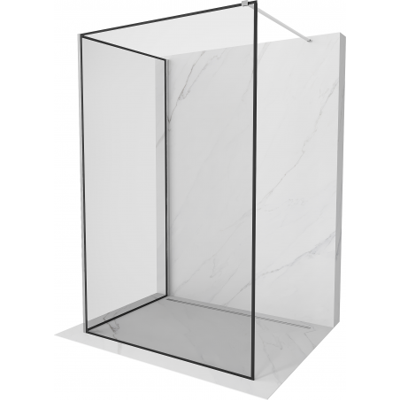 Mexen Kioto douchewand Walk-in 140 x 120 cm, zwart frame, chroom - 800-140-212-01-70-120