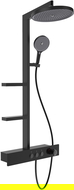 Mexen Plex Aufputz-Duschset mit Regenbrause und Armatur, schwarz - 78103-70