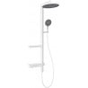 Mexen Dizzy exposed shower set with rain shower and faucet, white - 78104-20