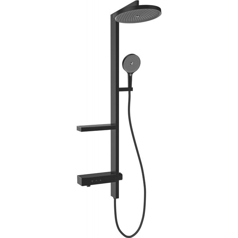 Mexen Dizzy Aufputz-Duschset mit Regendusche und Batterie, schwarz - 78104-70