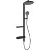 Mexen Dizzy exposed shower set with rain shower head and mixer, black - 78104-70