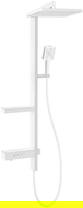 Mexen Roar exposed shower set with rainfall showerhead and faucet, white - 78105-20