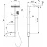 Mexen Roar exposed shower set with rain shower and faucet, black - 78105-70