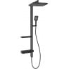 Mexen Roar conjunto de ducha de superficie con cabezal de lluvia y grifo, negro - 78105-70