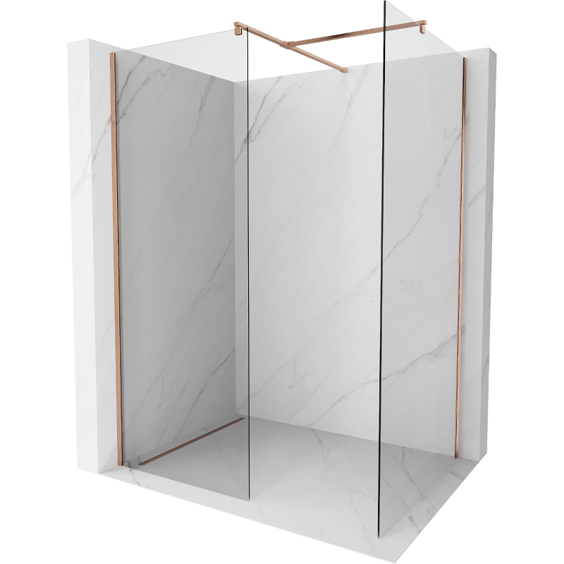 Mexen Kioto ścianka prysznicowa Walk-in 115 x 80 cm, transparent, miedź szczotkowana - 800-115-202-65-00-080