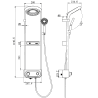 Mexen Peak exposed shower set with overhead shower and mixer, LED display, white - 78106-20