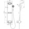 Mexen Peak opbouw doucheset met regendouche en kraan, LED-display, wit - 78106-20