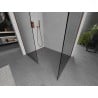 Mexen Kioto paroi de douche Walk-in 135 x 80 cm, transparent, cuivre brossé - 800-135-202-65-00-080