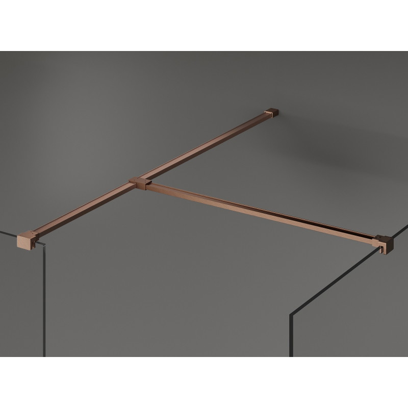 Mexen Kioto Tuš stijena Walk-in 140 x 95 cm, transparentna, brušena bakar - 800-140-202-65-00-095