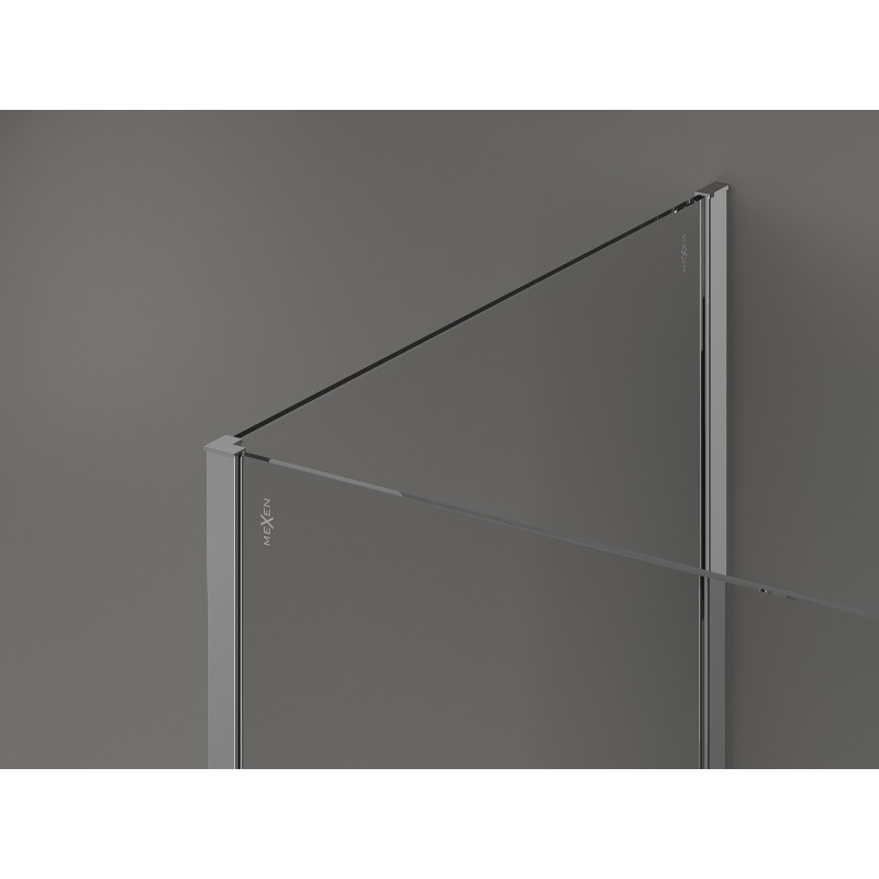Mexen Kioto Zidna paravana Walk-in 100 x 100 cm, crni okvir, krom - 800-100-212-01-70-100
