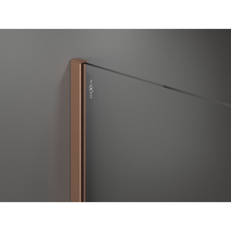 Mexen Kioto parede de duche Walk-in 145 x 110 cm, transparente, cobre escovado - 800-145-202-65-00-110