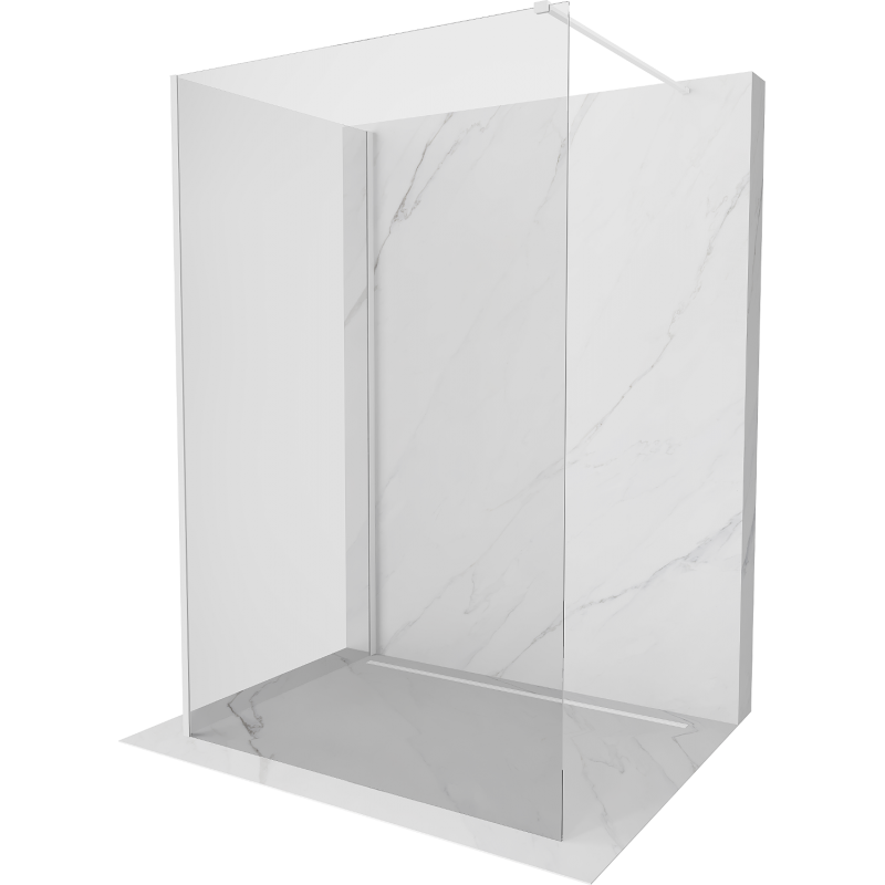Mexen Kioto ścianka prysznicowa Walk-in 100 x 75 cm, transparent, biała - 800-100-212-20-00-075