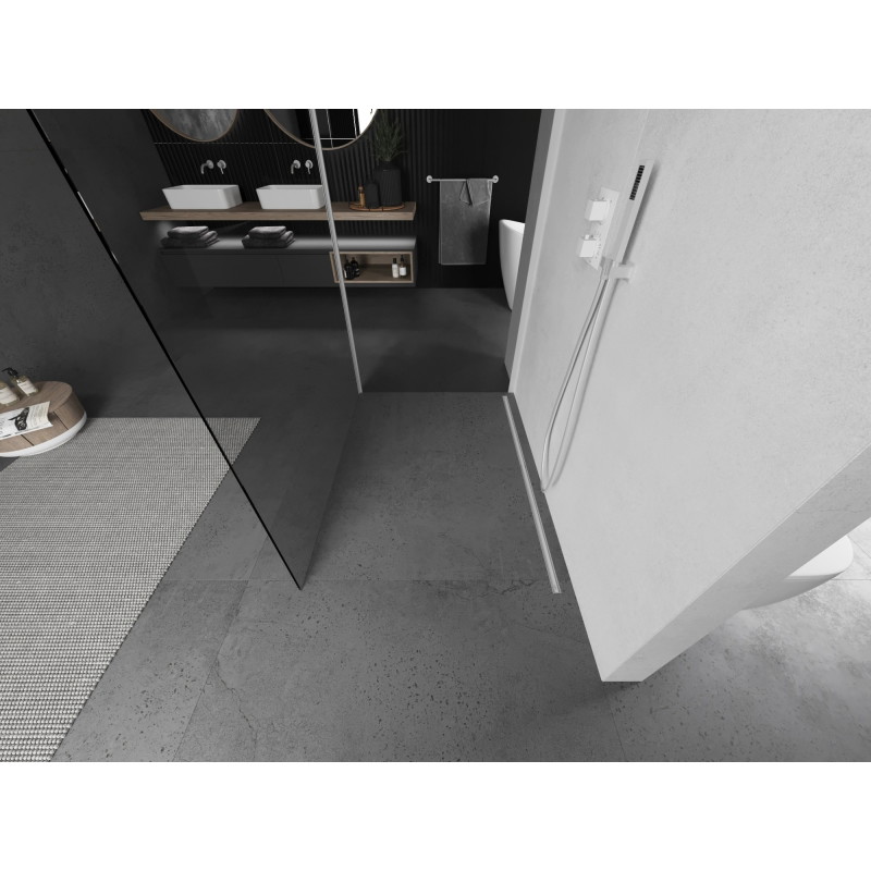 Mexen Kioto Zid za tuš kabinu Walk-in 120 x 75 cm, prozirna, bijela - 800-120-212-20-00-075
