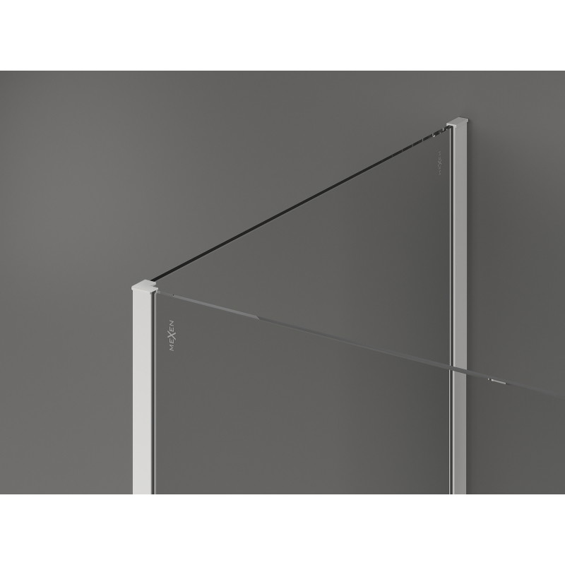 Mexen Kioto Zid za tuš kabinu Walk-in 120 x 75 cm, prozirna, bijela - 800-120-212-20-00-075