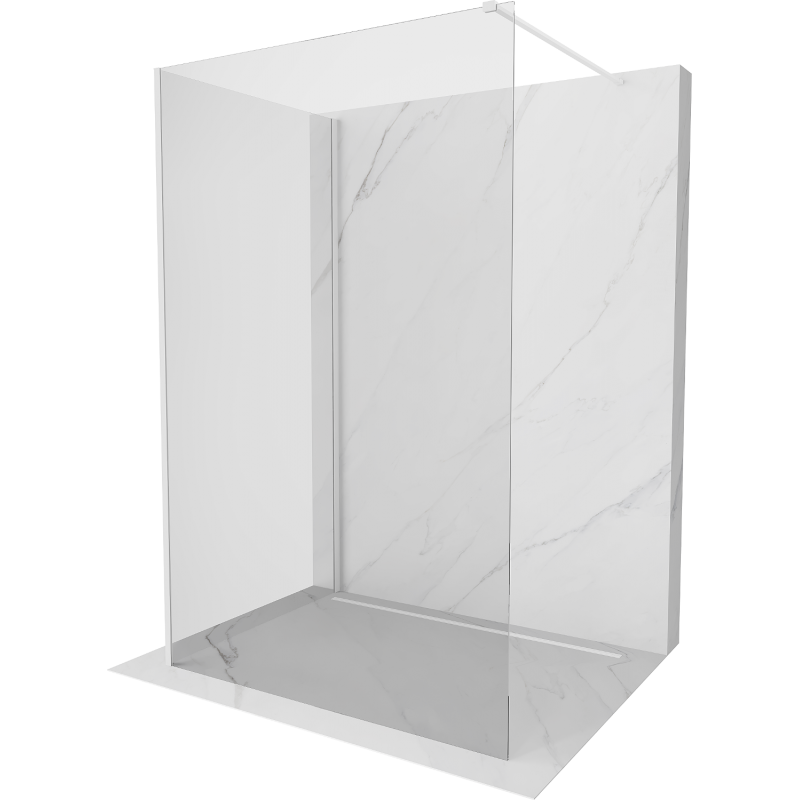 Mexen Kioto mampara de ducha Walk-in 130 x 90 cm, transparente, blanca - 800-130-212-20-00-090