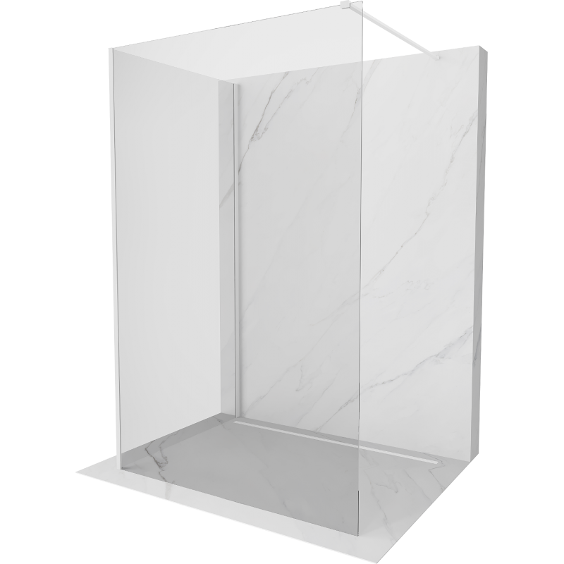 Mexen Kioto Duschwand Walk-in 140 x 95 cm, transparent, weiß - 800-140-212-20-00-095