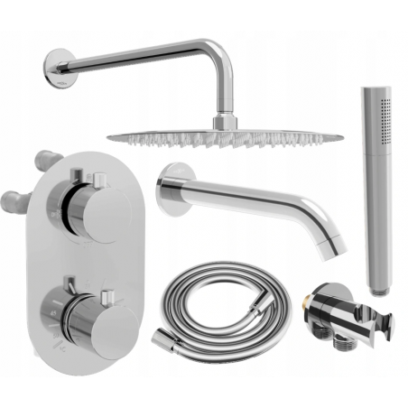 Mexen Kai DR70 inbouwbad-douche set met 30 cm regendouche, chroom - 77602DR70301-00