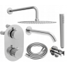 Mexen Kai DR70 conjunto de bañera-ducha empotrado con ducha de lluvia de 30 cm, cromo - 77602DR70301-00