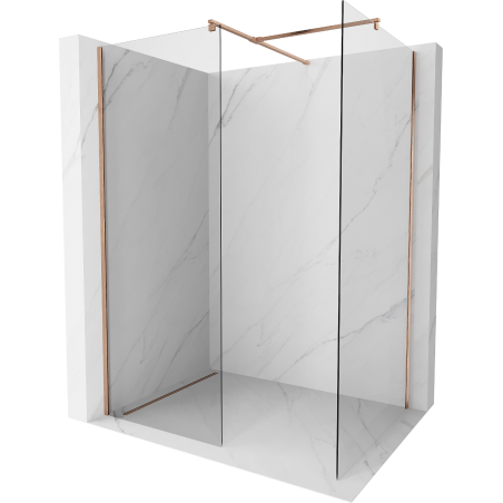 Mexen Kioto ścianka prysznicowa Walk-in 160 x 110 cm, transparent, miedź szczotkowana - 800-160-202-65-00-110