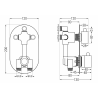 Mexen Kai DR70 concealed bathtub and shower set with 30 cm rain shower, gold - 77602DR70301-50