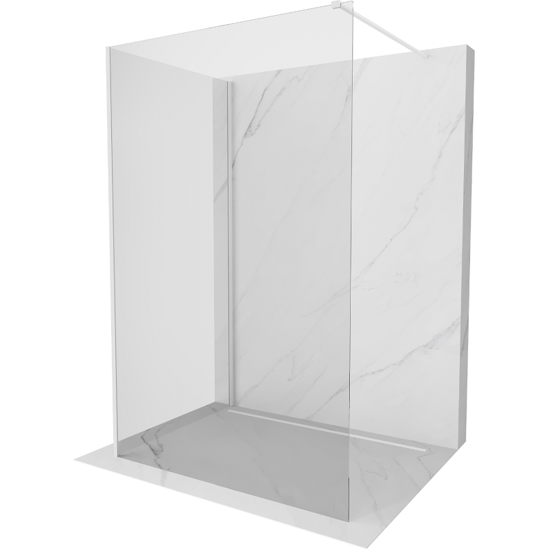 Mexen Kioto ścianka prysznicowa Walk-in 135 x 110 cm, transparent, biała - 800-135-212-20-00-110