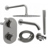 Mexen Kai DR70 Bath-Shower Set with 30 cm Rain Shower, Brushed Gun Gray - 77602DR70301-66