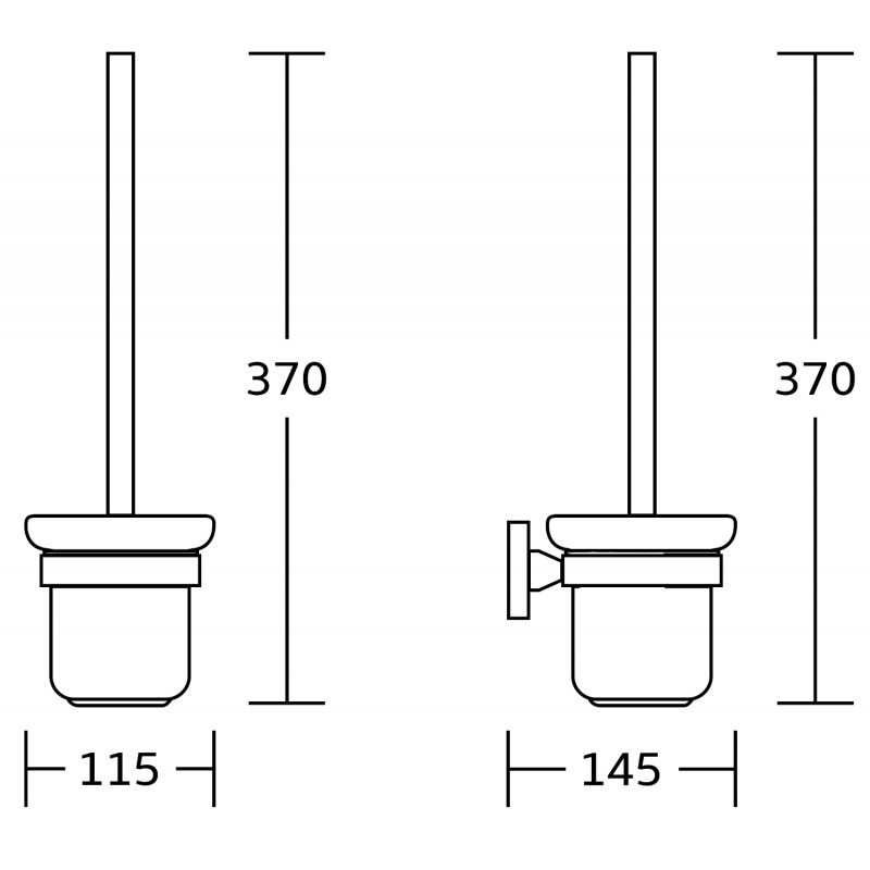 Mexen Rufo βούρτσα τουαλέτας, μαύρη - 7050950-70