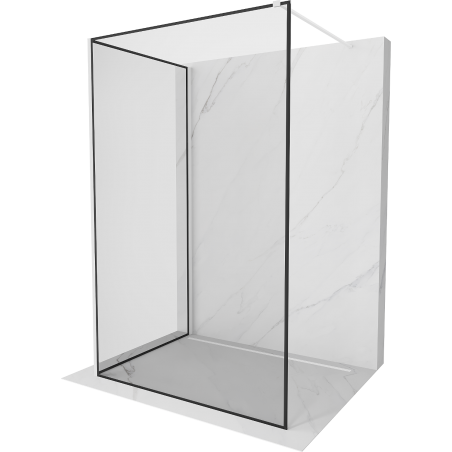Mexen Kioto paroi de douche Walk-in 90 x 70 cm, cadre noir, blanc - 800-090-212-20-70-070