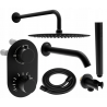 Mexen Kai DR70 bad-douche inbouwset met 30 cm regendouche, zwart - 77602DR70301-70