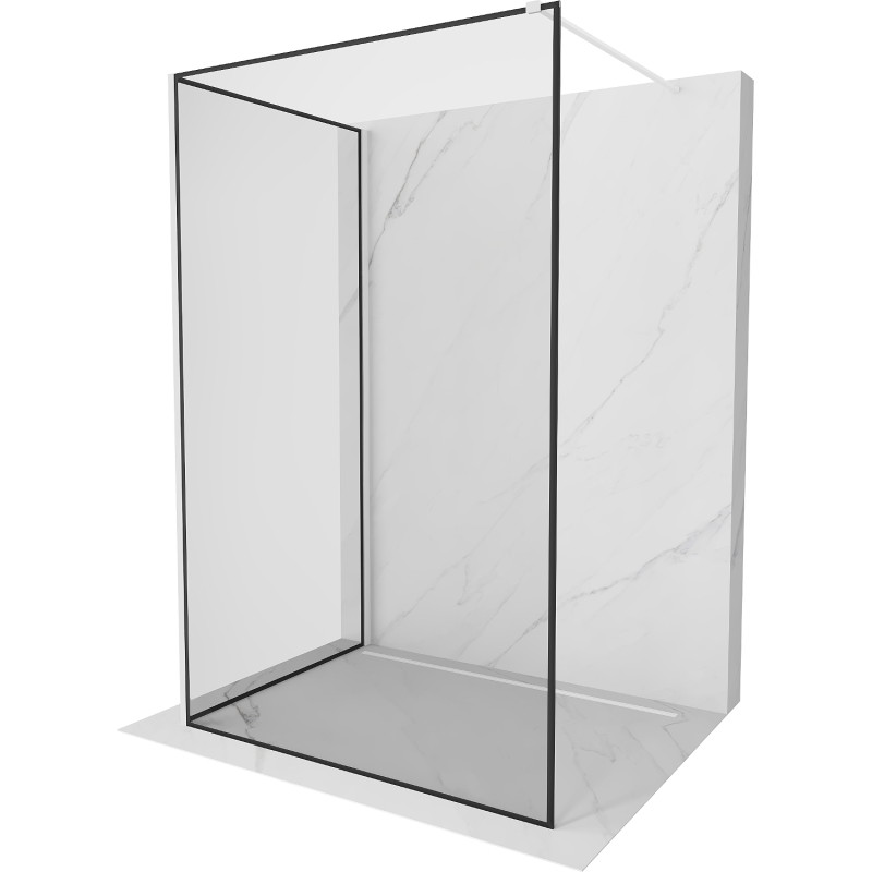 Mexen Kioto dušisein Walk-in 130 x 90 cm, must raam, valge - 800-130-212-20-70-090