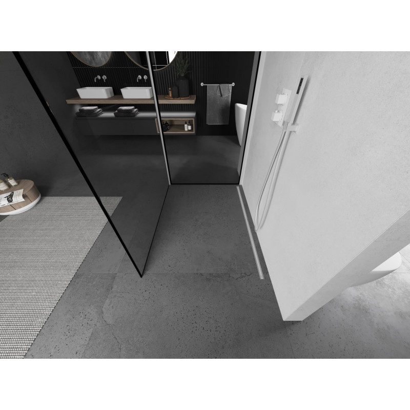 Mexen Kioto dušisein Walk-in 130 x 90 cm, must raam, valge - 800-130-212-20-70-090