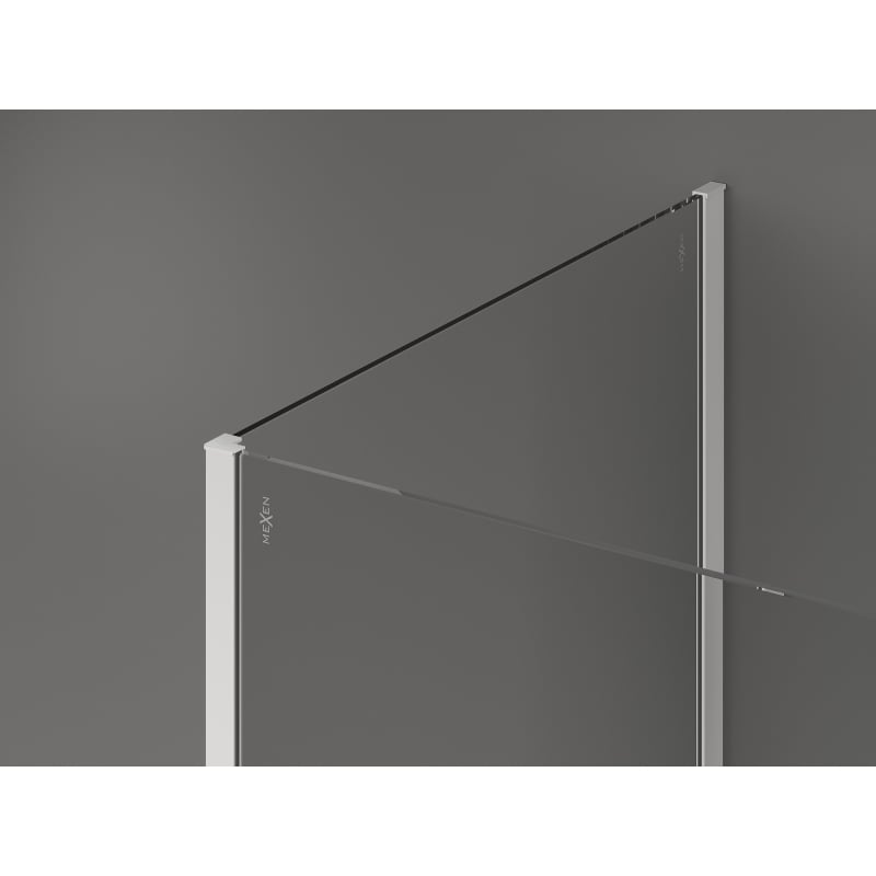 Mexen Kioto ścianka prysznicowa Walk-in 120 x 100 cm, czarna ramka, biała - 800-120-212-20-70-100