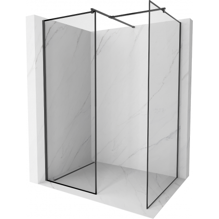 Mexen Kioto Duschwand Walk-in 90 x 70 cm, schwarzer Rahmen, schwarz - 800-090-202-70-70-070