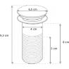 Mexen Halbsyphon rund mit Klick-Klack-Verschluss, ohne Überlauf, schwarz - 7991050-70