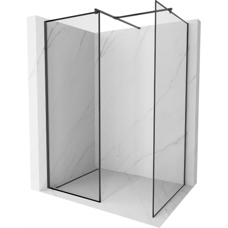 Mexen Kioto Duschwand Walk-in 100 x 80 cm, schwarzer Rahmen, schwarz - 800-100-202-70-70-080