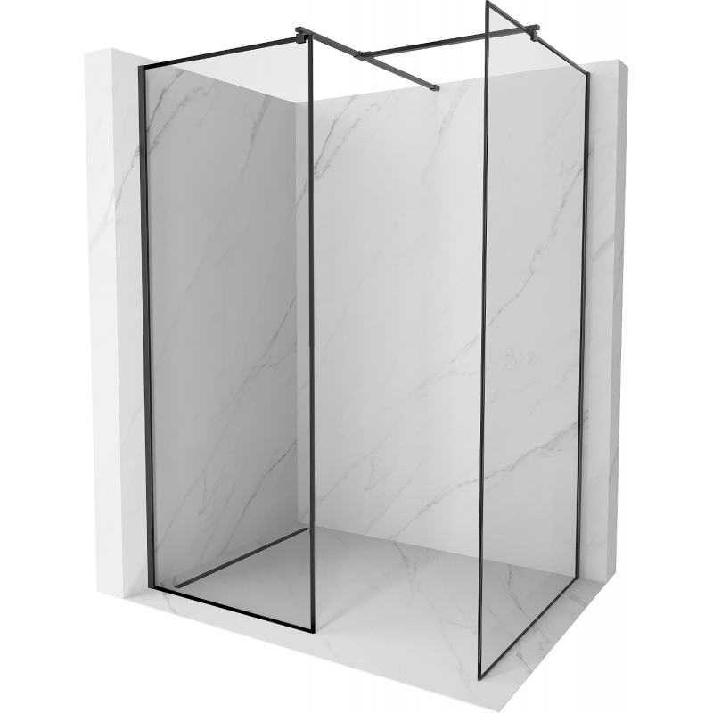 Mexen Kioto ścianka prysznicowa Walk-in 120 x 110 cm, czarna ramka, czarna - 800-120-202-70-70-110