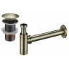 Mexen round washbasin half-siphon with click-clack plug, without overflow, antique brass- 7991050-40