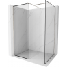 Mexen Kioto shower screen Walk-in 80 x 80 cm, black frame, brushed nickel - 800-080-202-97-70-080