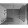 Mexen Kioto dušinurk Walk-in 80 x 80 cm, must raam, harjatud nikkel - 800-080-202-97-70-080