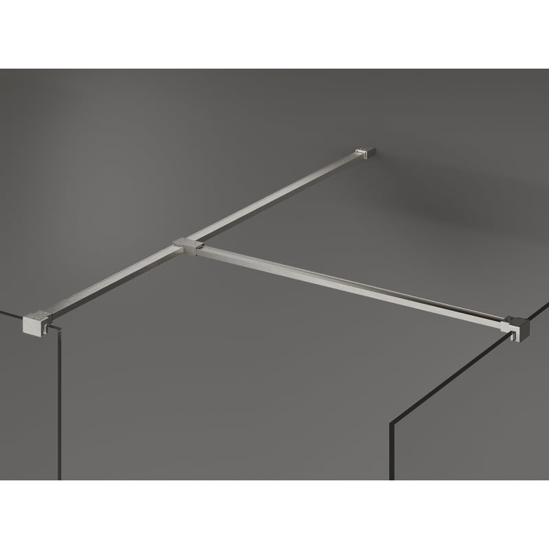 Mexen Kioto dušinurk Walk-in 80 x 80 cm, must raam, harjatud nikkel - 800-080-202-97-70-080