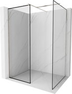 Mexen Kioto parede de duche Walk-in 100 x 90 cm, moldura preta, níquel escovado - 800-100-202-97-70-090