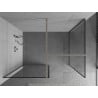 Mexen Kioto paroi de douche Walk-in 150 x 120 cm, cadre noir, nickel brossé - 800-150-202-97-70-120