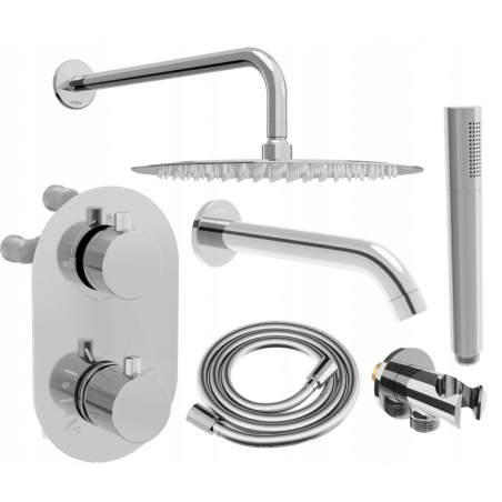 Mexen Kai DR70 inbouw bad-doucheset met 25 cm regendouche, chroom - 77602DR70251-00