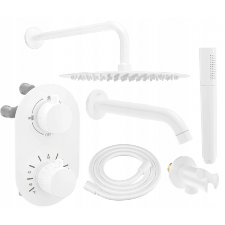 Mexen Kai DR70 Unterputz-Bad- und Duschset mit 25 cm Kopfbrause, weiß - 77602DR70251-20
