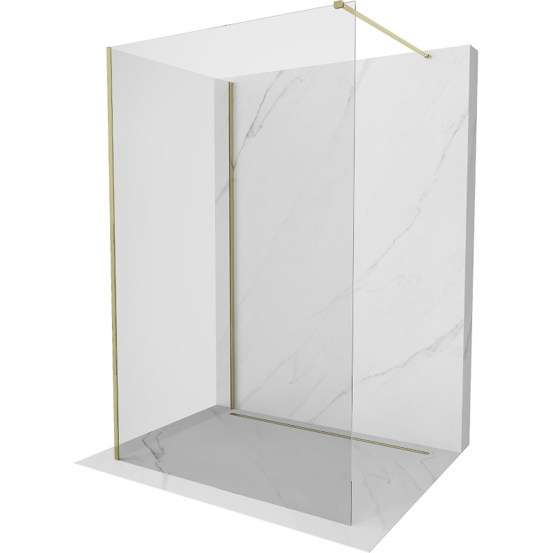 Mexen Kioto ścianka prysznicowa Walk-in 135 x 90 cm, transparent, złota - 800-135-212-50-00-090