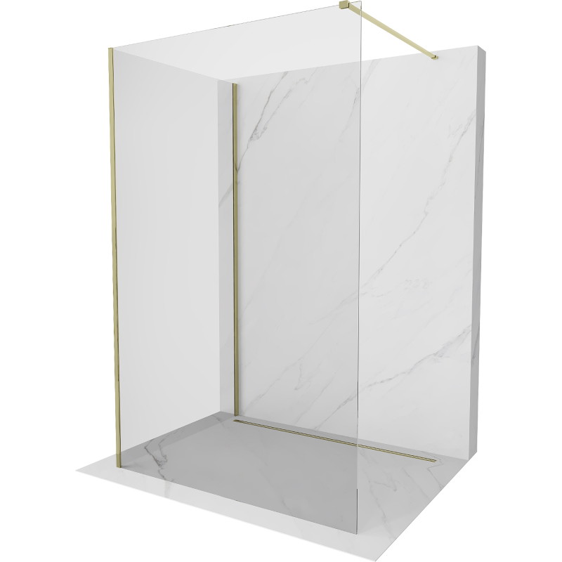 Mexen Kioto Zidna tuš stijena Walk-in 95 x 90 cm, prozirna, zlatna - 800-095-212-50-00-090