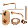 Mexen Kai DR70 Unterputz-Bad-Duschset mit 25 cm Regendusche, Roségold - 77602DR70251-60